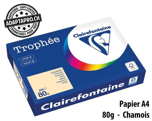 Papier universel CLAIREFONTAINE Trophée couleur - A4 80g - 500 flles - chamois