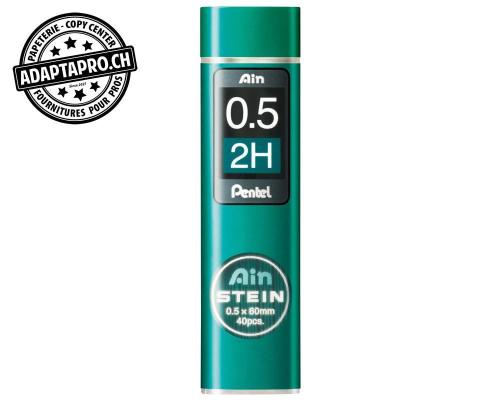 Mines graphite PENTEL AinStein - 0.5mm - 2H - 40 pces