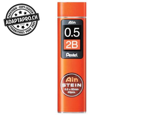 Mines graphite PENTEL AinStein - 0.5mm - 2B - 40 pces