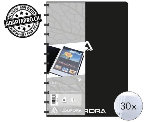 Livre de présentation ADOC - Bind-Ex Aurora - 30 poches - A4 - noir