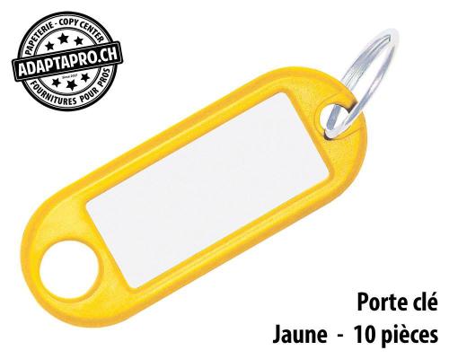 Porte-clés WEDO - avec anneau - 52x21mm - JAUNE - 10 pièces