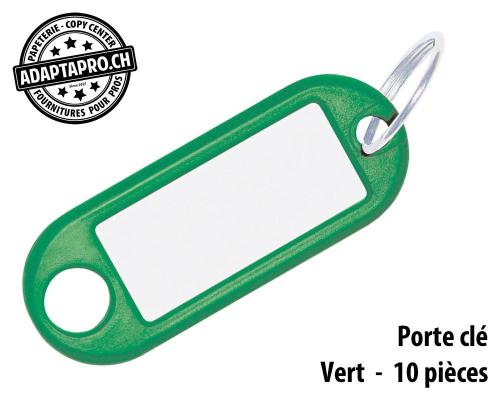 Porte-clés WEDO - avec anneau - 52x21mm - VERT - 10 pièces