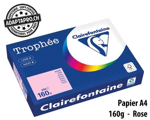 Papier universel CLAIREFONTAINE Trophée couleur - A4 160g - 250 flles - rose