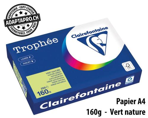 Papier universel CLAIREFONTAINE Trophée couleur - A4 160g - 250 flles - vert nature