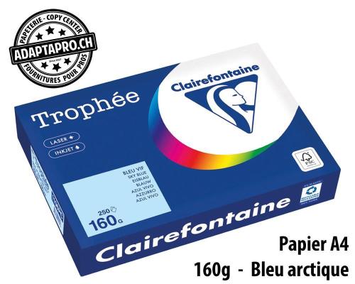 Papier universel CLAIREFONTAINE Trophée couleur - A4 160g - 250 flles - bleu arctique