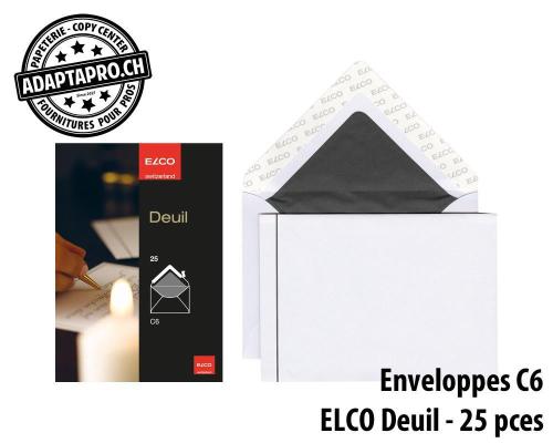 Enveloppes de condoléances ELCO Deuil - C6 - 25 pièces