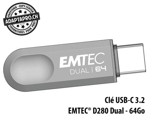 Clé USB-C 3.2 EMTEC® D280 Dual - 64Go