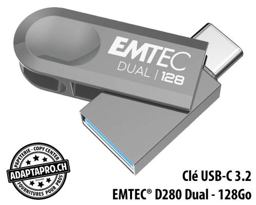 Clé USB-C 3.2 EMTEC® D280 Dual - 128Go