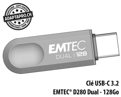 Clé USB-C 3.2 EMTEC® D280 Dual - 128Go