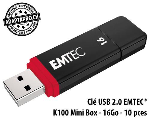 Clé USB 2.0 EMTEC® K100 Mini Box - 16Go - 10 pièces