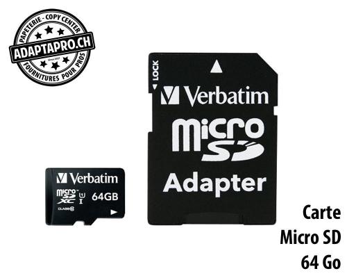 VERBATIM Micro SDXC Card Class 10 - 64Go