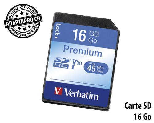 VERBATIM SDHC Card Class 10 Premium - 16Go