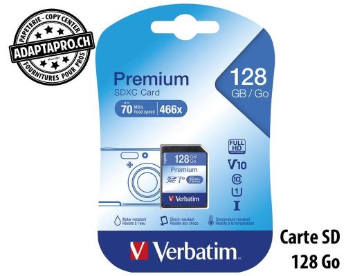 VERBATIM SDXC Card Class 10 Premium - 128Go