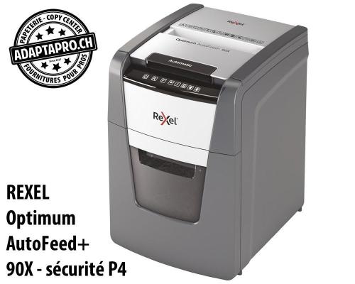 Destructeur de documents REXEL® Optimum AutoFeed+ 90X - sécurité P4