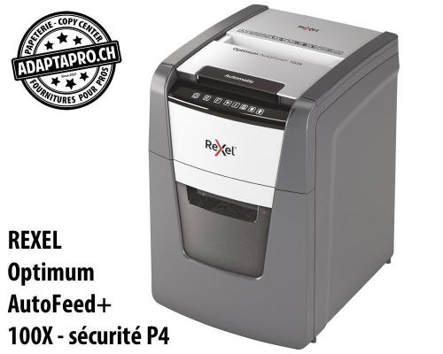 Destructeur de documents REXEL® Optimum AutoFeed+ 100X - sécurité P4