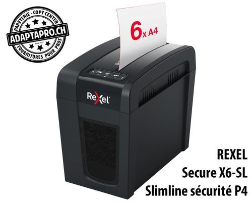 Destructeur de documents REXEL&reg; Secure X6-SL Slimline - s&eacute;curit&eacute; P4