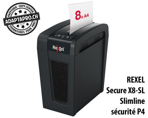 Destructeur de documents REXEL® Secure X8-SL Slimline - sécurité P4