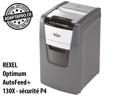 Destructeur de documents REXEL® Optimum AutoFeed+ 130X - sécurité P4