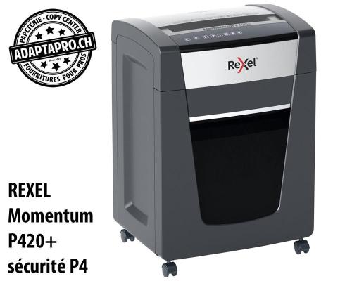 Destructeur de documents REXEL® Momentum P420+ - sécurité P4