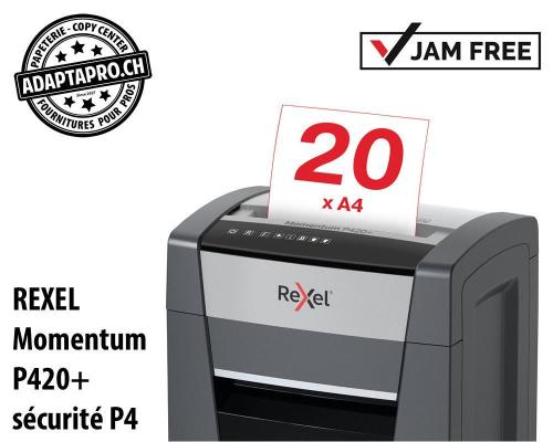 Destructeur de documents REXEL® Momentum P420+ - sécurité P4