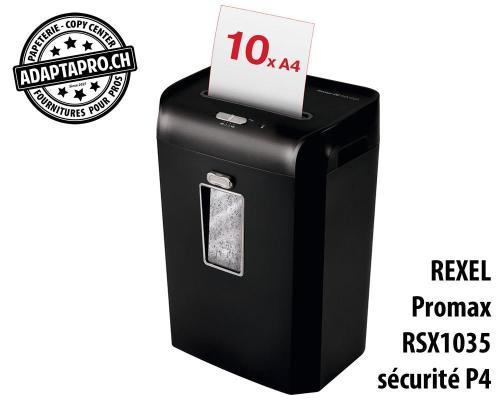 Destructeur de documents REXEL&reg; Promax RSX1035 - s&eacute;curit&eacute; P4