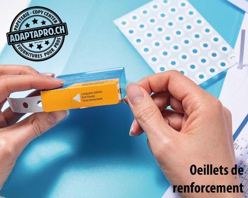 Oeillets de renforcement HERMA - dia 12mm - 500 pièces