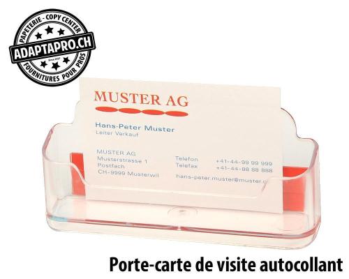 Porte-carte de visite BoOffice autocollant en PS - transparent