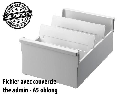 Fichier sans couvercle HELIT the admin - A5 oblong - gris clair