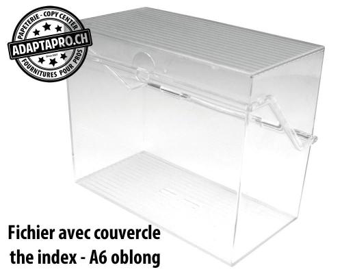 Fichier avec couvercle HELIT the index - A6 oblong - transparent