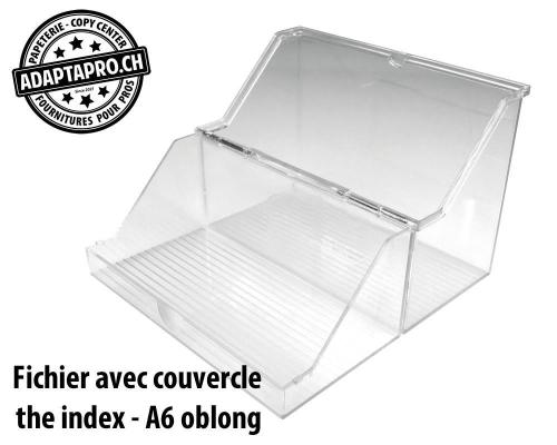 Fichier avec couvercle HELIT the index - A6 oblong - transparent