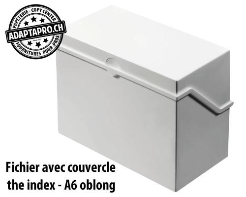 Fichier avec couvercle HELIT the index - A6 oblong - gris clair