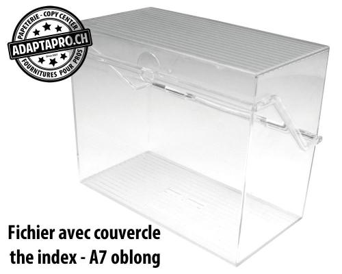 Fichier avec couvercle HELIT the index - A7 oblong - transparent