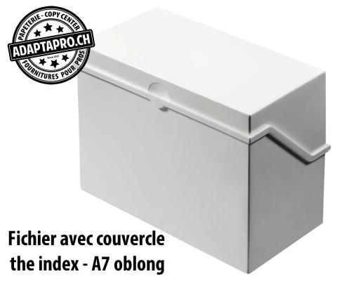 Fichier avec couvercle HELIT the index - A7 oblong - gris clair