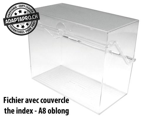 Fichier avec couvercle HELIT the index - A8 oblong - transparent