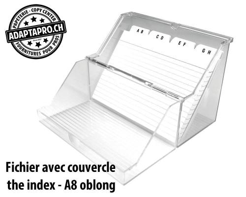 Fichier avec couvercle HELIT the index - A8 oblong - transparent