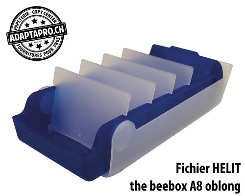 Fichier HELIT the beebox pour format A8 oblong - bleu