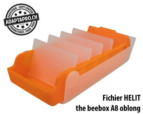 Fichier HELIT the beebox pour format A8 oblong - orange