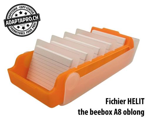 Fichier HELIT the beebox pour format A8 oblong - orange