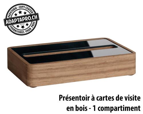 Pr&eacute;sentoir pour cartes de visite SIGEL bois - 1 compartiment