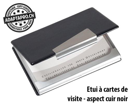 Etui pour cartes de visite SIGEL aspect cuir noir