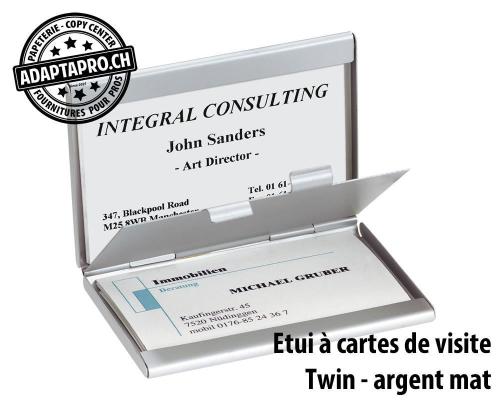 Etui pour cartes de visite SIGEL Twin argent mat