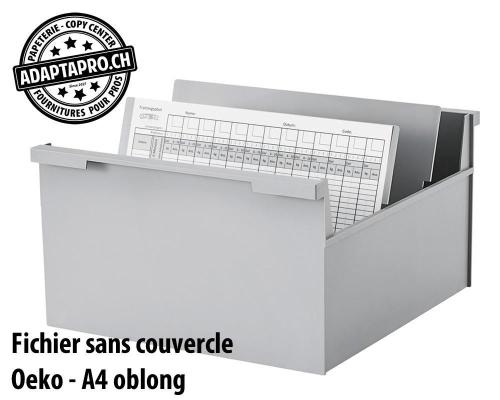 Fichier sans couvercle STYRO Oeko - A4 oblong - gris