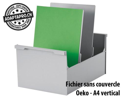 Fichier sans couvercle STYRO Oeko - A4 vertical - gris