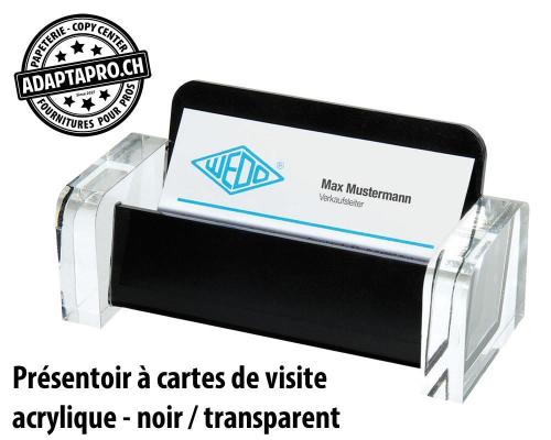 Présentoir pour cartes de visite WEDO en acrylique - Noir / transparent