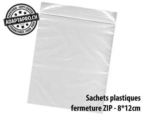 Sachets plastiques - fermeture ZIP - 80*120mm (l*h) - 100 pces