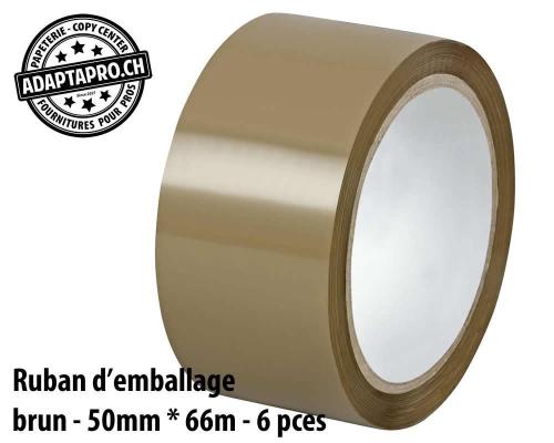 Ruban d'emballage AdaptaPro en PP - brun - 50mm * 66m - 6 pces