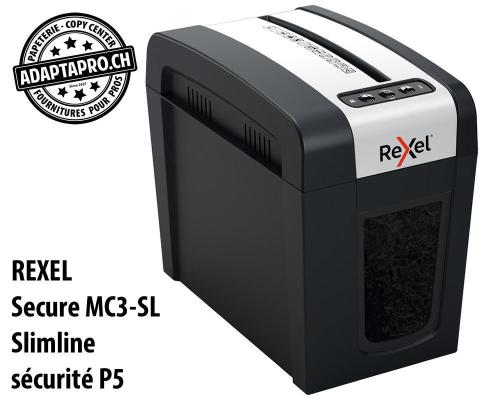 Destructeur de documents REXEL&reg; Secure MC3-SL Slimline - s&eacute;curit&eacute; P5