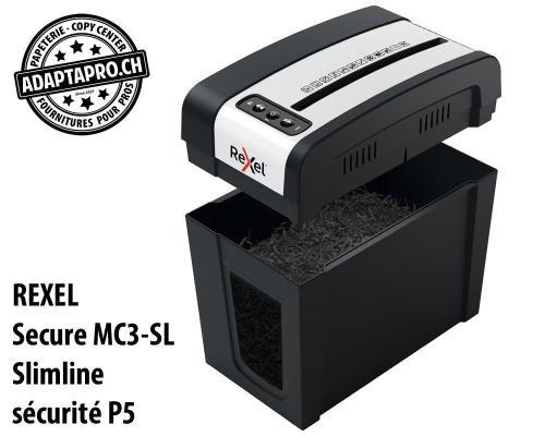 Destructeur de documents REXEL&reg; Secure MC3-SL Slimline - s&eacute;curit&eacute; P5