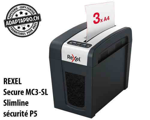 Destructeur de documents REXEL&reg; Secure MC3-SL Slimline - s&eacute;curit&eacute; P5