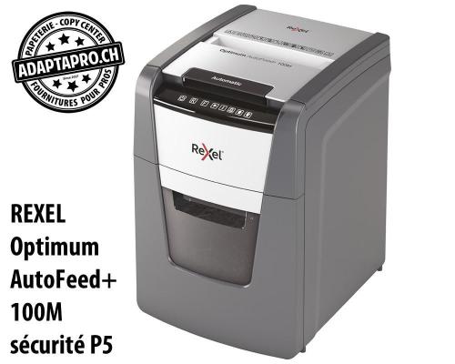 Destructeur de documents REXEL® Optimum AutoFeed+ 100M - sécurité P5